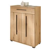 SCHUHSCHRANK Evoke Eiche 80 x 103 cm, Kommode mit Soft-Close - Eichefarben/Schwarz, Holzwerkstoff/Kunststoff (80/103/39cm) - Furn.Design