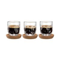 ESPRESSO-SET MIT UNTERSETZER Gocce transparent 60 ml 3er Set - Transparent, Glas (0.06L) - Leonardo Living