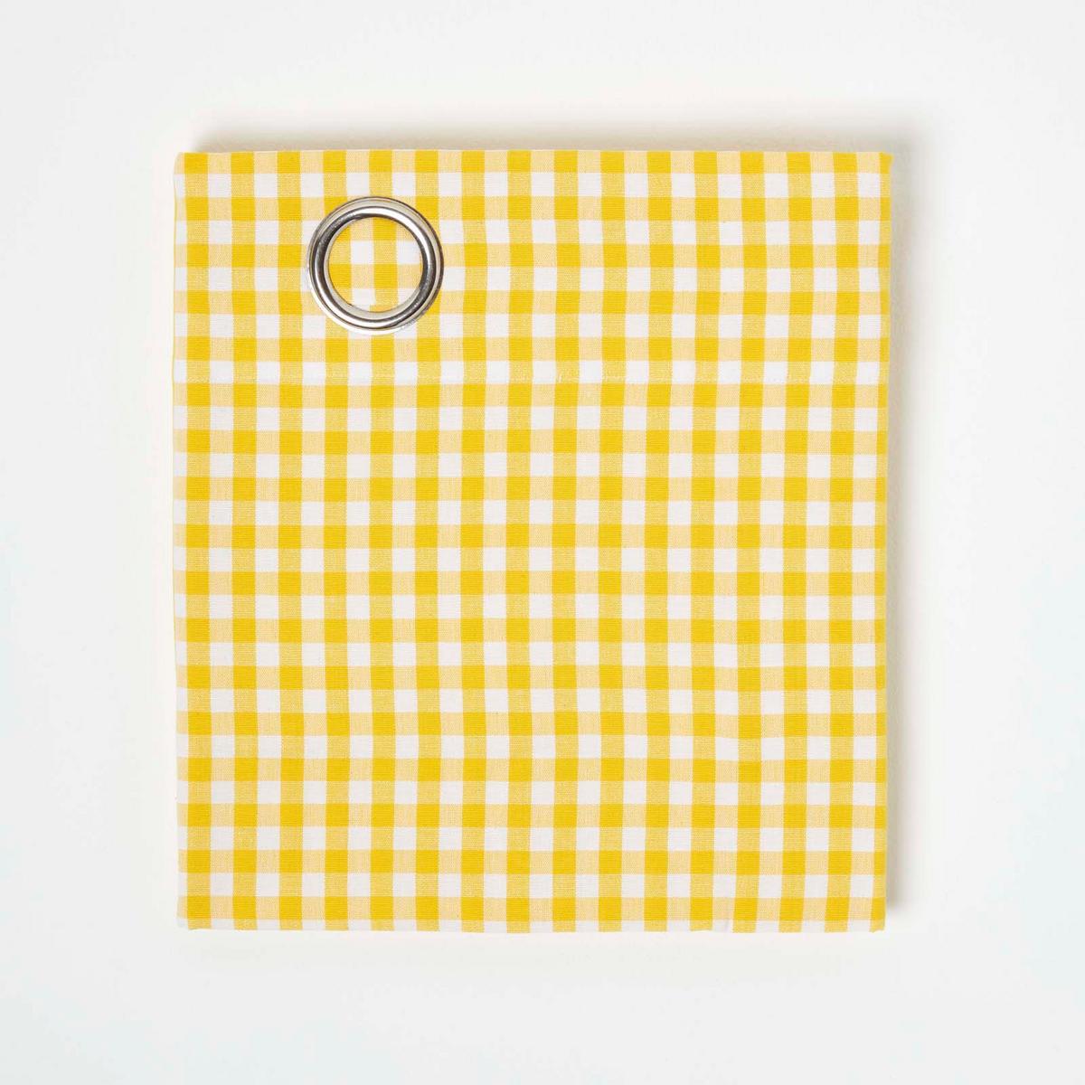 ÖSENVORHANG Vichy-Karo blickdicht 2er-Set, 137/182 cm - Gelb, Textil (137/182cm) - Homescapes
