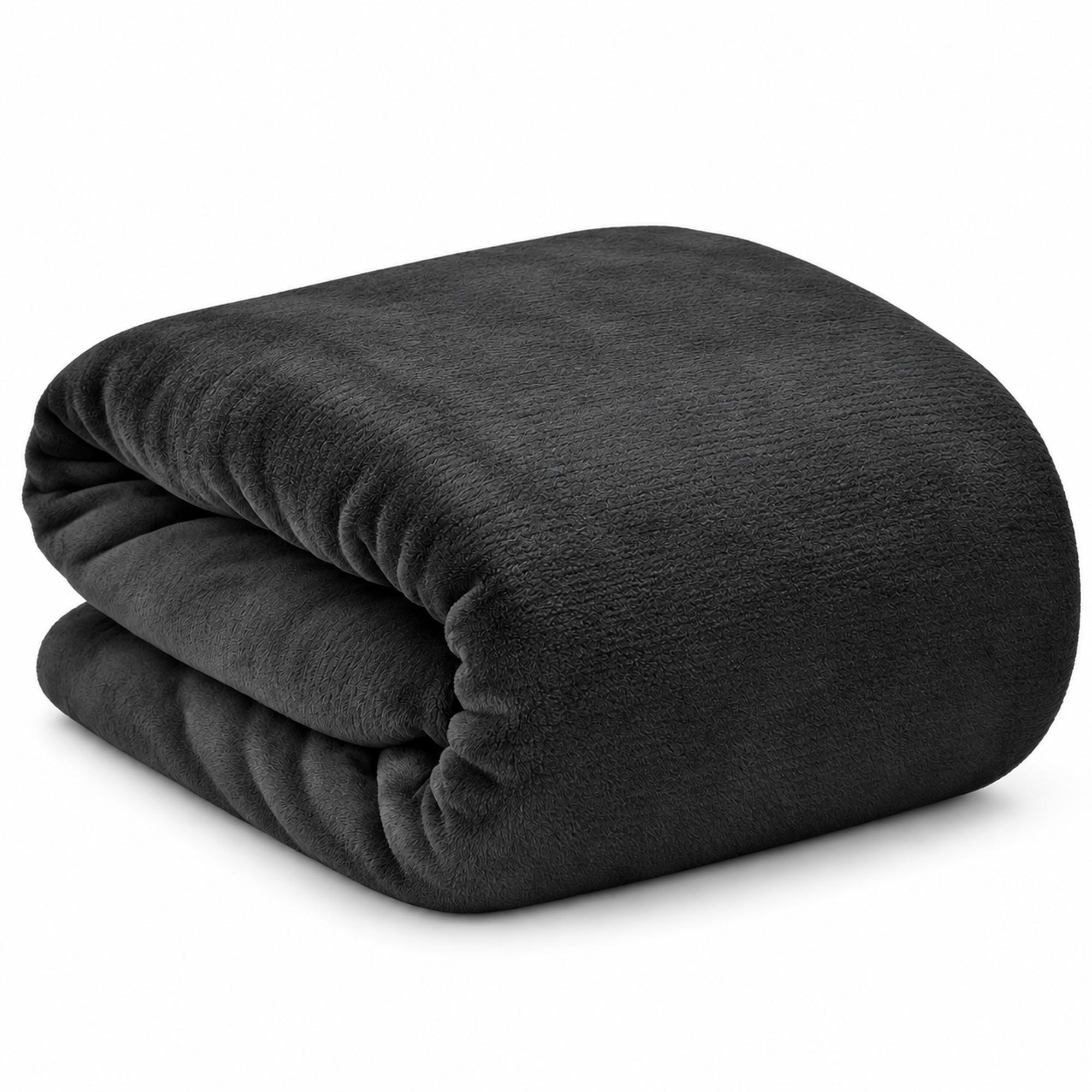 DECKE Aurelia 220/240 cm Schwarz - Schwarz, Textil (240/220cm) - Beautissu 