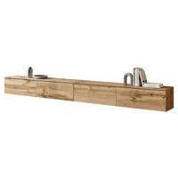 TV-LOWBOARD D300 mit weißer LED Beleuchtung - Eiche Wotan/Silberfarben, Holzwerkstoff/Kunststoff (300/30/33cm) - MIRJAN24