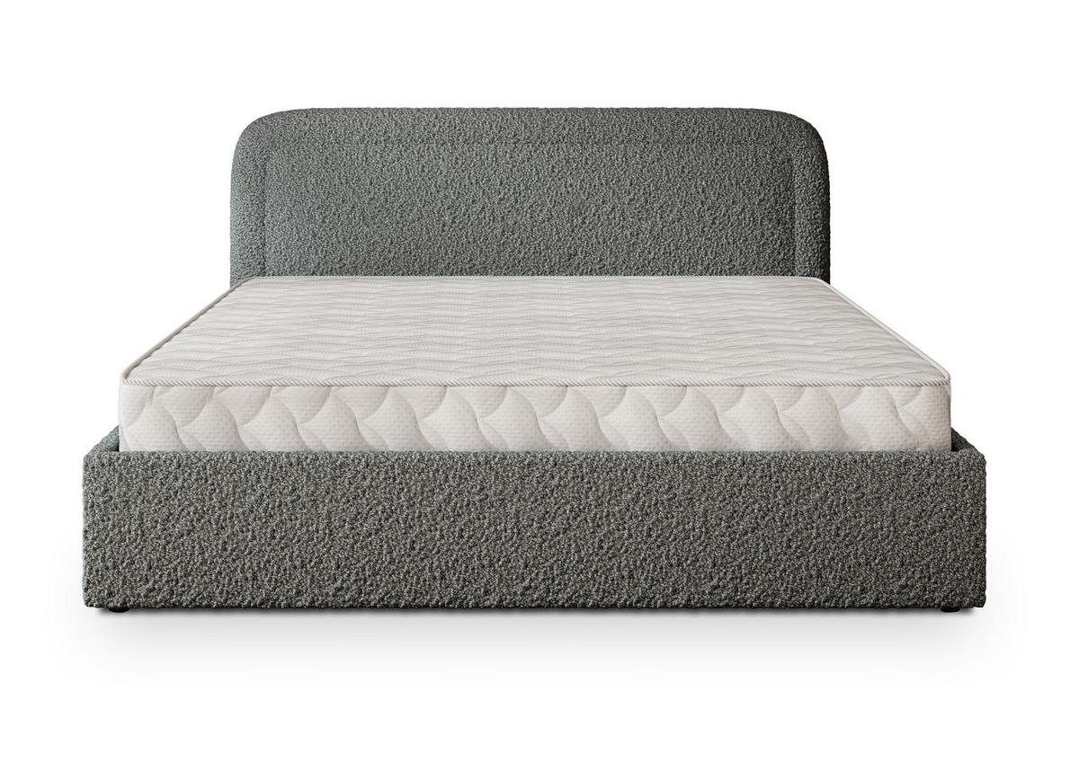 POLSTERBETT BENIRA Q 200x200 cm mit Bettkästen - Grau - Grau, Holz/Textil - MASSENO