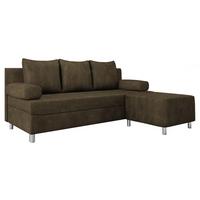 SCHLAFSOFA Dover mit Polsterhocker - Chromfarben/Nussbaumfarben, Holz/Kunststoff (192/86/80cm) - MIRJAN24