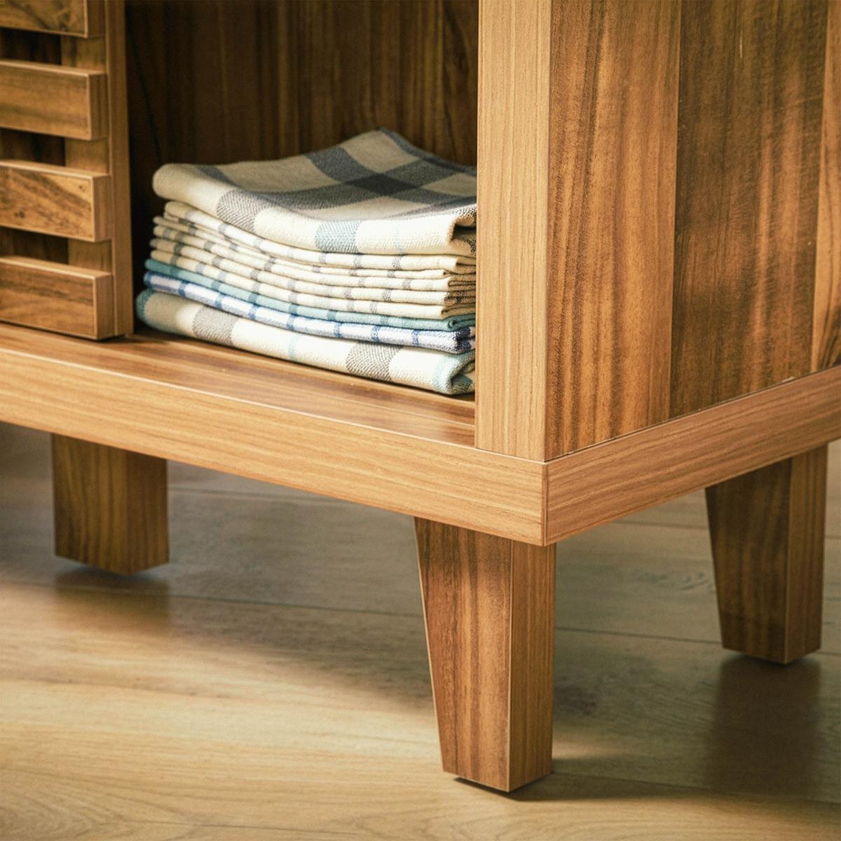 SIDEBOARD mit 2 Schiebetüren 29/80/88, 5 cm - Nussbaumfarben, Holzwerkstoff (29/88.5/45cm) - Calicosy