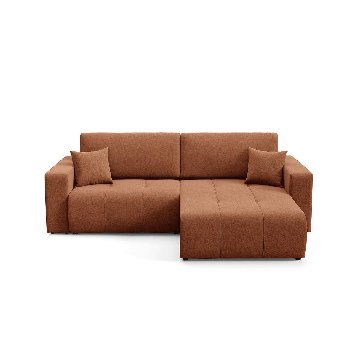 ECKSOFA Giulia 3 Sitzplätze Terrakotta - Orange, Holz (244/149cm) - Petits-meubles