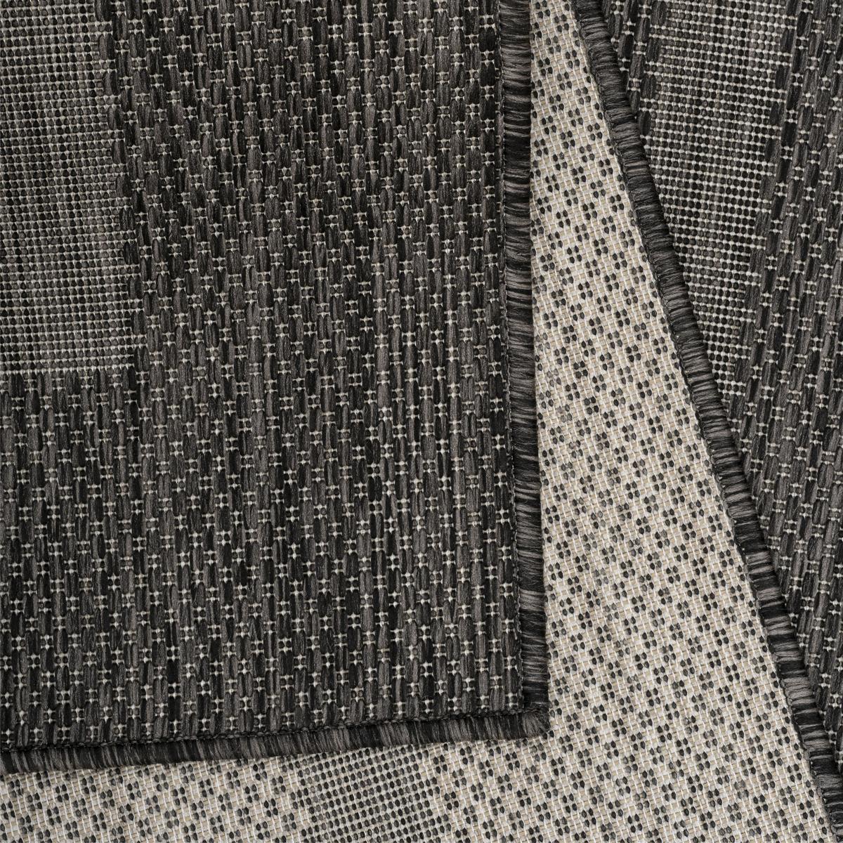 TEPPICH Outdoor ALSTER in Schwarz, einfarbig, 120 x 170 cm - Grau, Textil (170/120cm) - KADIMA DESIGN