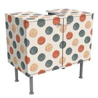 WASCHBECKENUNTERSCHRANK Rundes Terrazzo 60/55/35 cm - Beige, Holzwerkstoff (60/55/35cm) - Bilderwelten