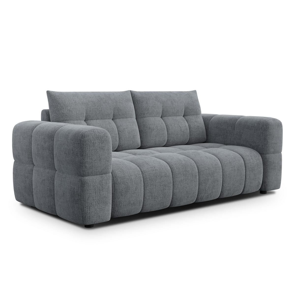 SOFA CLOUDI 2,5-Sitzer, dunkelgrau - Dunkelgrau/Schwarz, Holz/Textil (211/89/104cm) - Wozimo