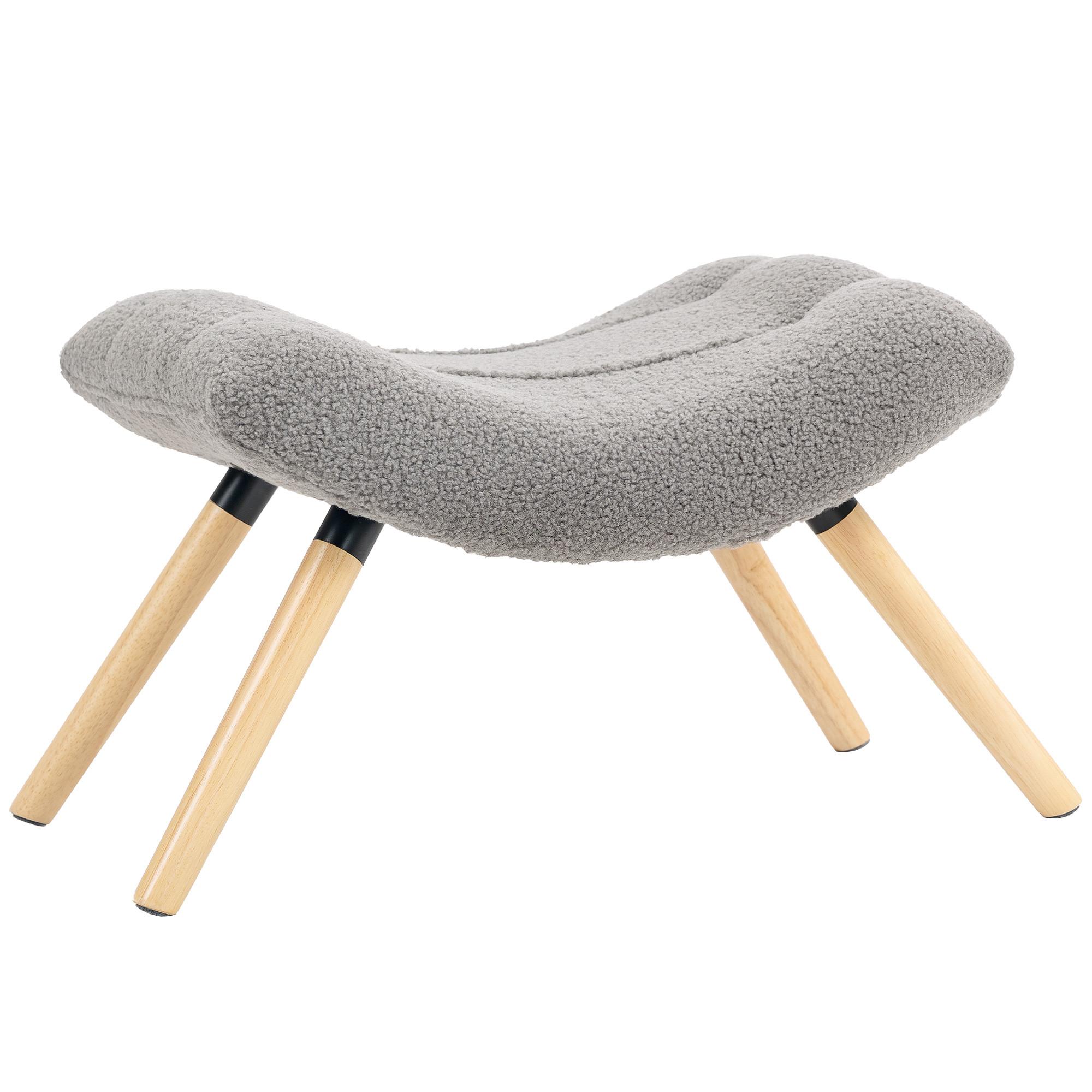 SITZHOCKER, Fußhocker, Polsterhocker, Fußstütze bis 120 kg belastbar Hellgrau - Hellgrau, Kunststoff (45/38/67cm) - HOMCOM