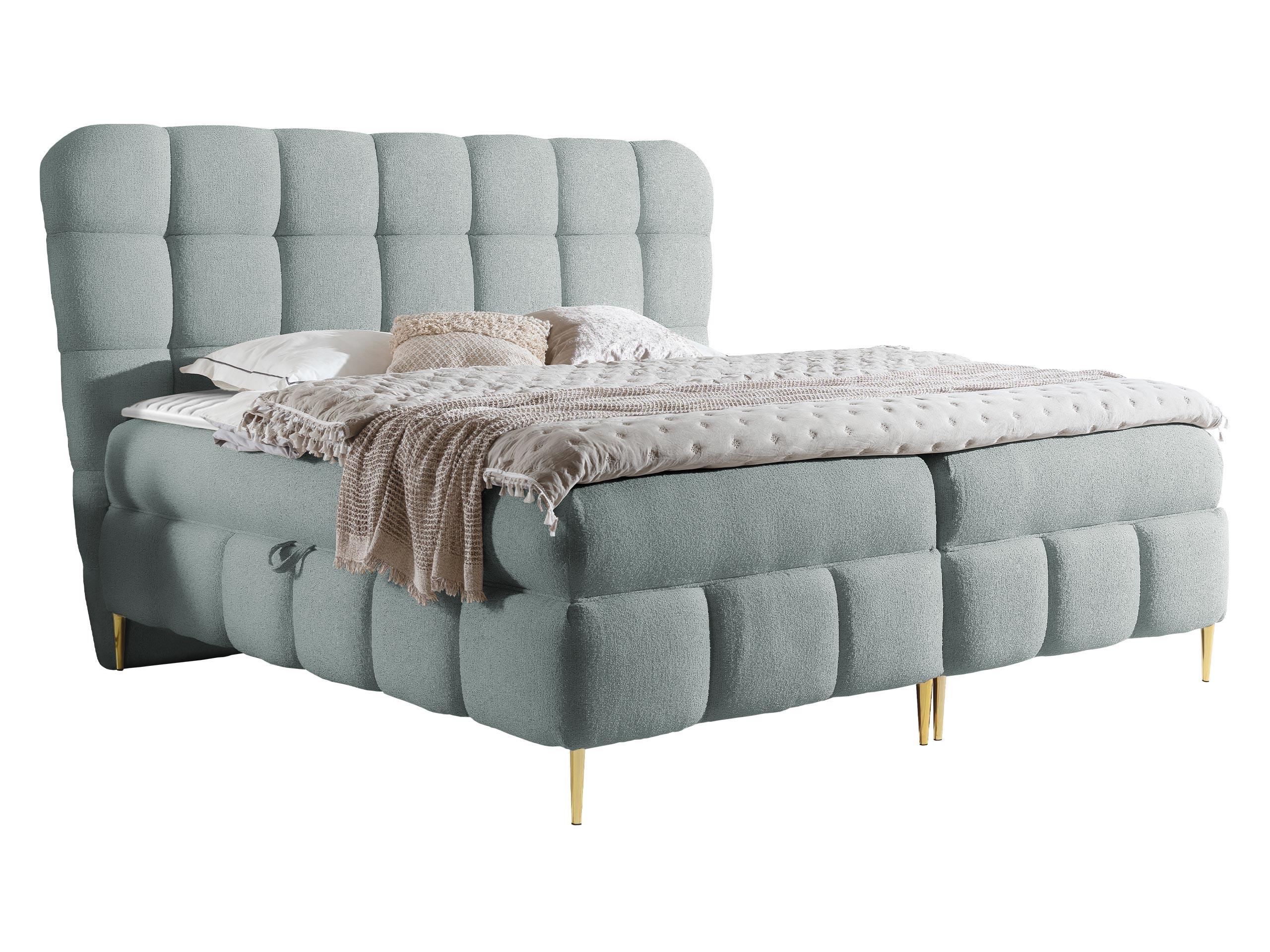 BOXBETT Lolly - H3 - Goldfarben/Hellgrau, Holz/Textil (160/200cm) - MIRJAN24