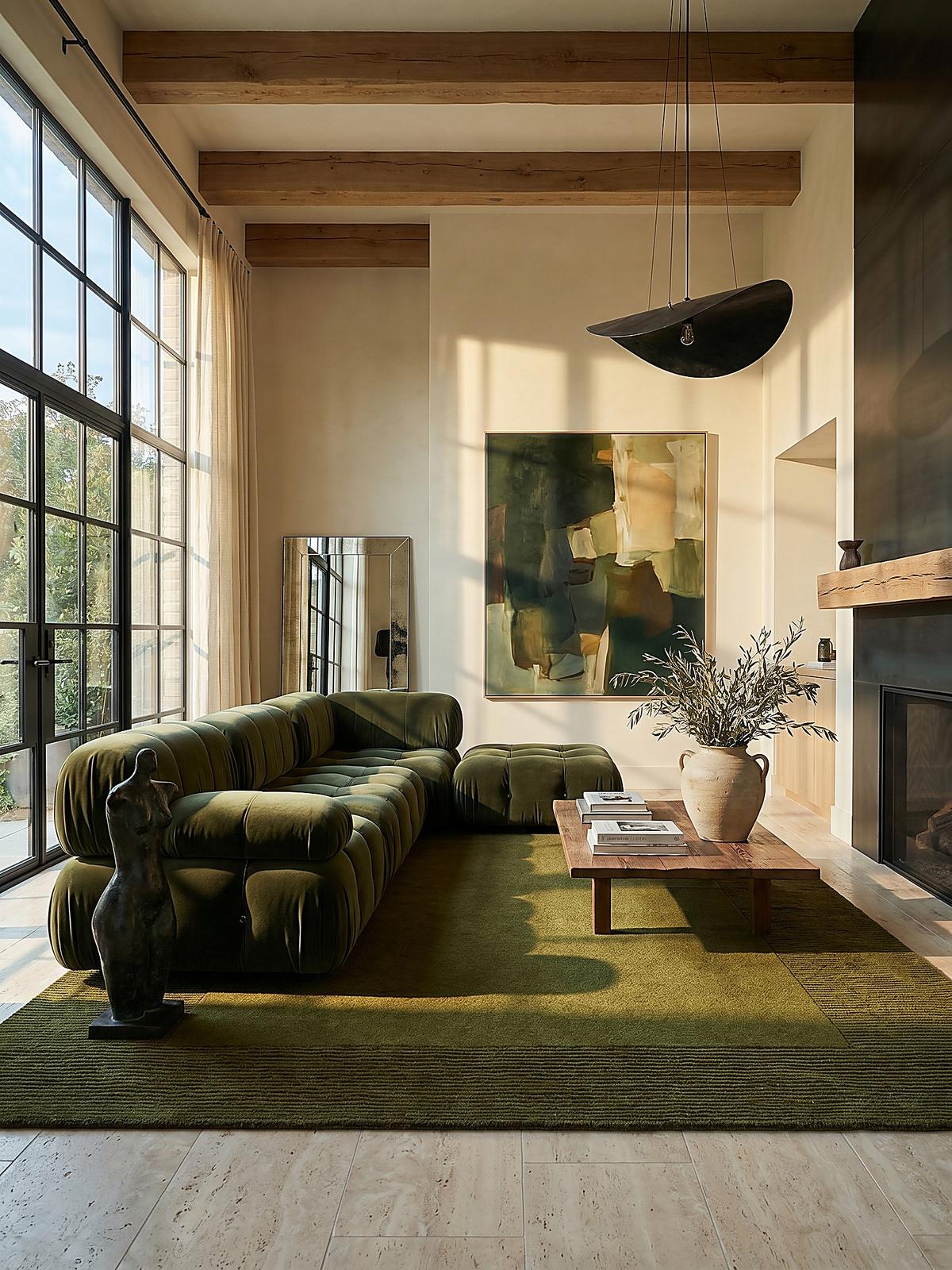 WOLLTEPPICH MOLE, einfarbig, Grün, 120 x 170 cm - Grün, Textil (170/120cm) - KADIMA DESIGN