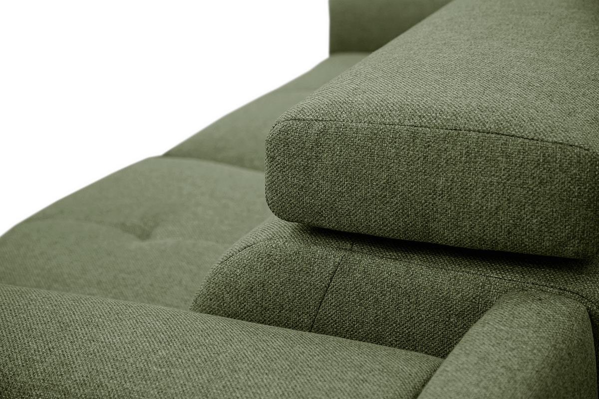 RELAXSOFA MATERA 3-Sitzer mit 2 Relaxfunktionen, olivgrün - Schwarz/Olivgrün, Holzwerkstoff/Textil (212/82/103cm) - Wozimo