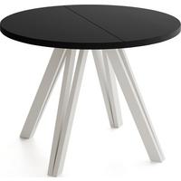 ESSTISCH Ravero runder ausziehbarer, Schwarz 100-140/100/77 cm - Kaschmir/Schwarz, Holz/Holzwerkstoff (100/140/76.5cm) - WFL GROUP