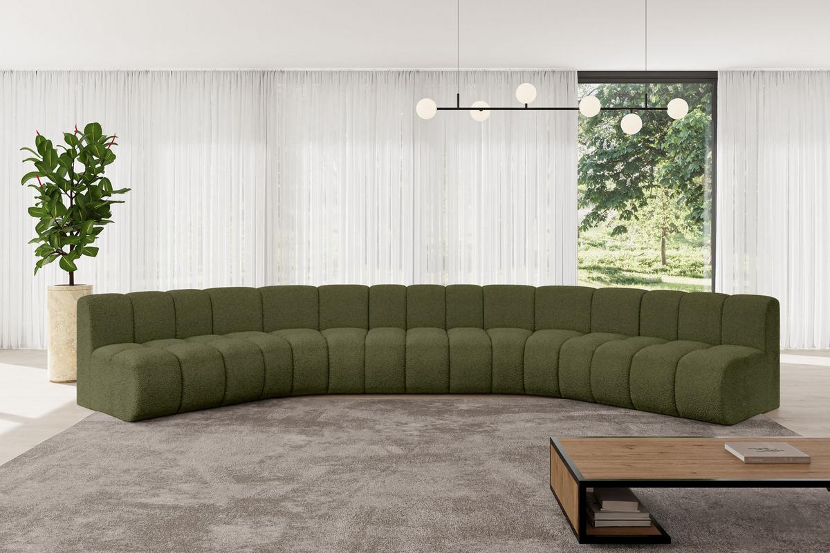 WOHNLANDSCHAFT modulares Sofa Montra-U1 - 490x174x70 cm Grün - Grün, Holzwerkstoff/Textil (490/70/174cm) - ALTDECOR
