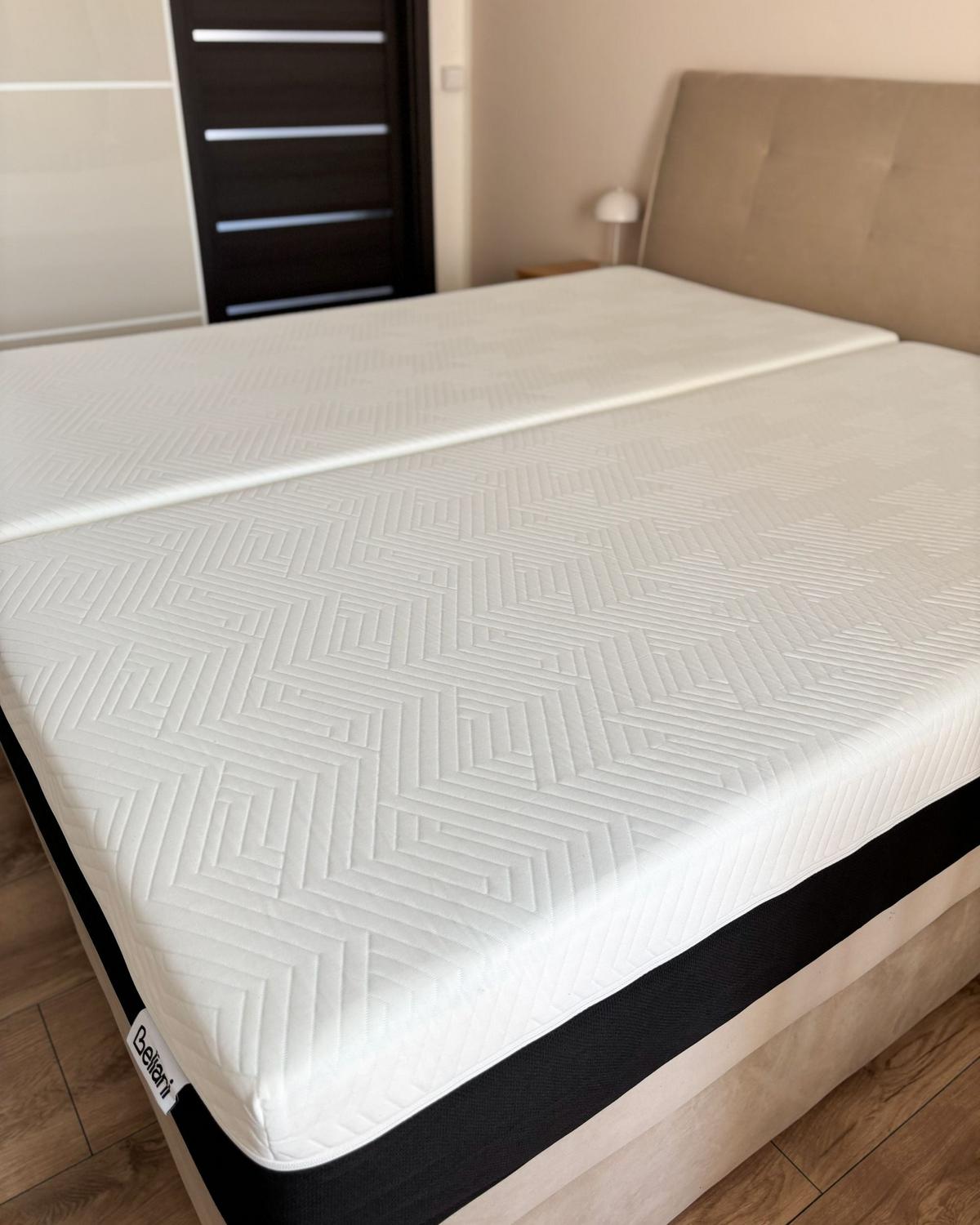 LATEX-MEMORYSCHAUM-MATRATZE H2/3 Mittel 90/200 cm Treasure - Weiß, Textil (90/200cm) - Beliani
