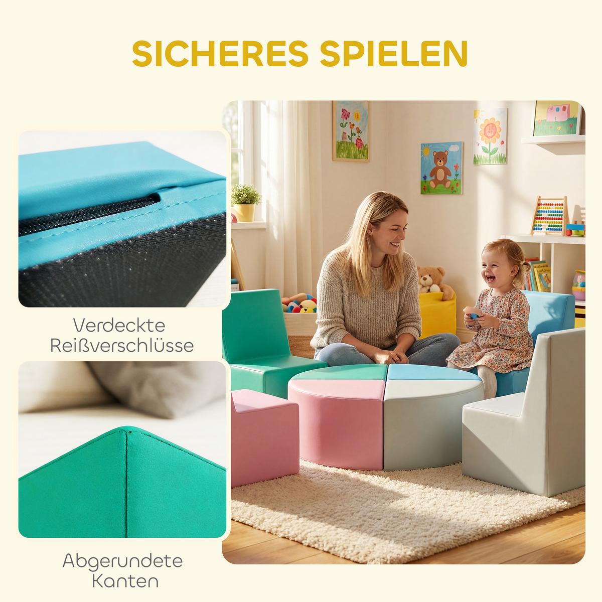 SOFTBAUSTEINE PU EPE Mehrfarbig - Multicolor, Kunststoff (150/150cm) - AIYAPLAY
