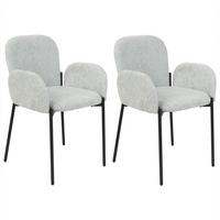 ESSZIMMERSTUHL 2er-Set Stoff Mintgrün Albee - Schwarz/Grün, Textil (52/81/47cm) - Beliani