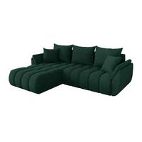 ECKSOFA mit Schlaffunktion Ottomane Links TOKO-L-v1 277x194x86 Grün Velours - Schwarz/Grün, Holzwerkstoff/Kunststoff (277/194cm) - ALTDECOR