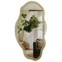 SPIEGEL 90x45 cm asymmetrisch mit Druck - Grünes Gras - Transparent, Glas (45/90/0.4cm) - TULUP