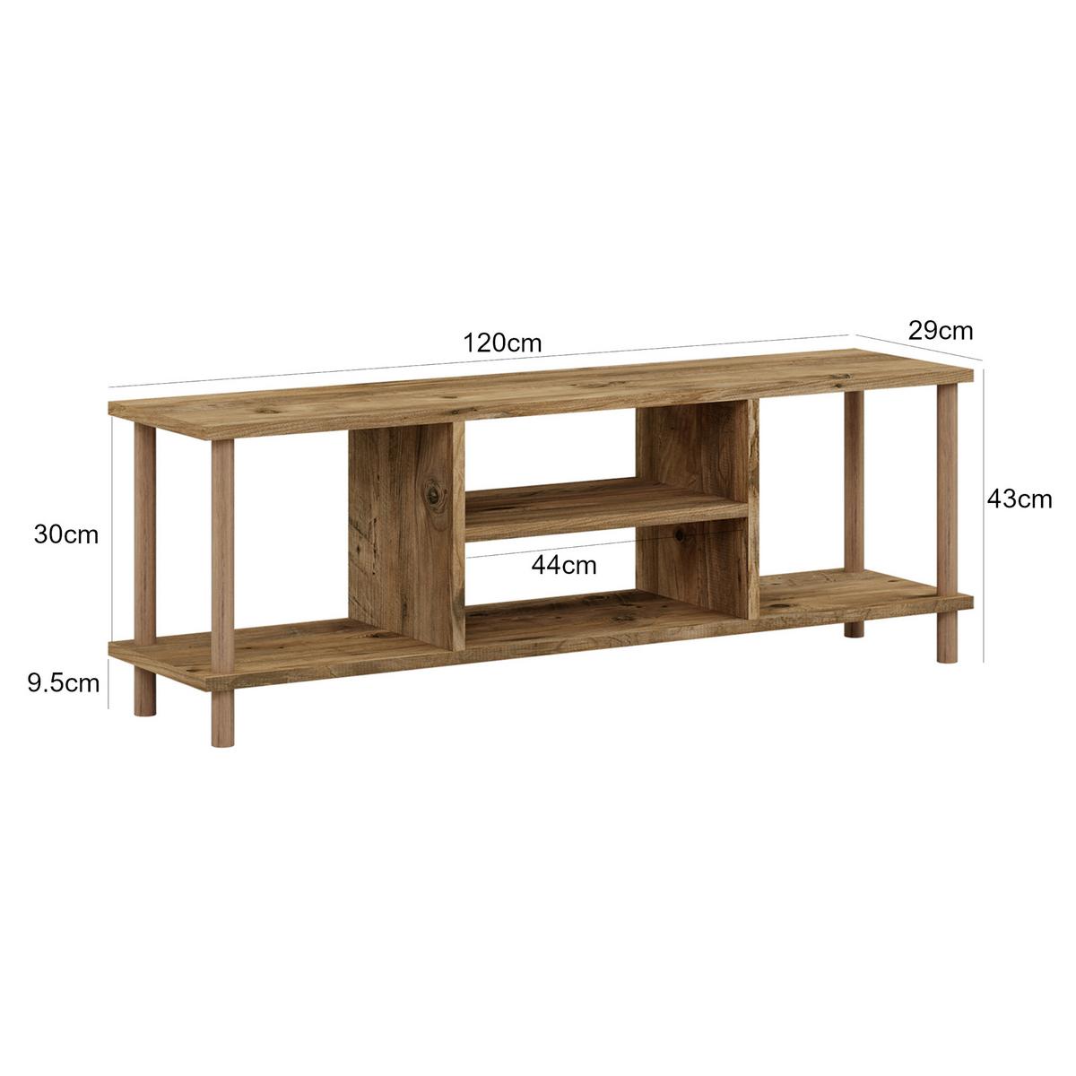 LOWBOARD Ærøskøbing - Naturfarben, Holz/Holzwerkstoff (120/43/29cm) - [en.casa]
