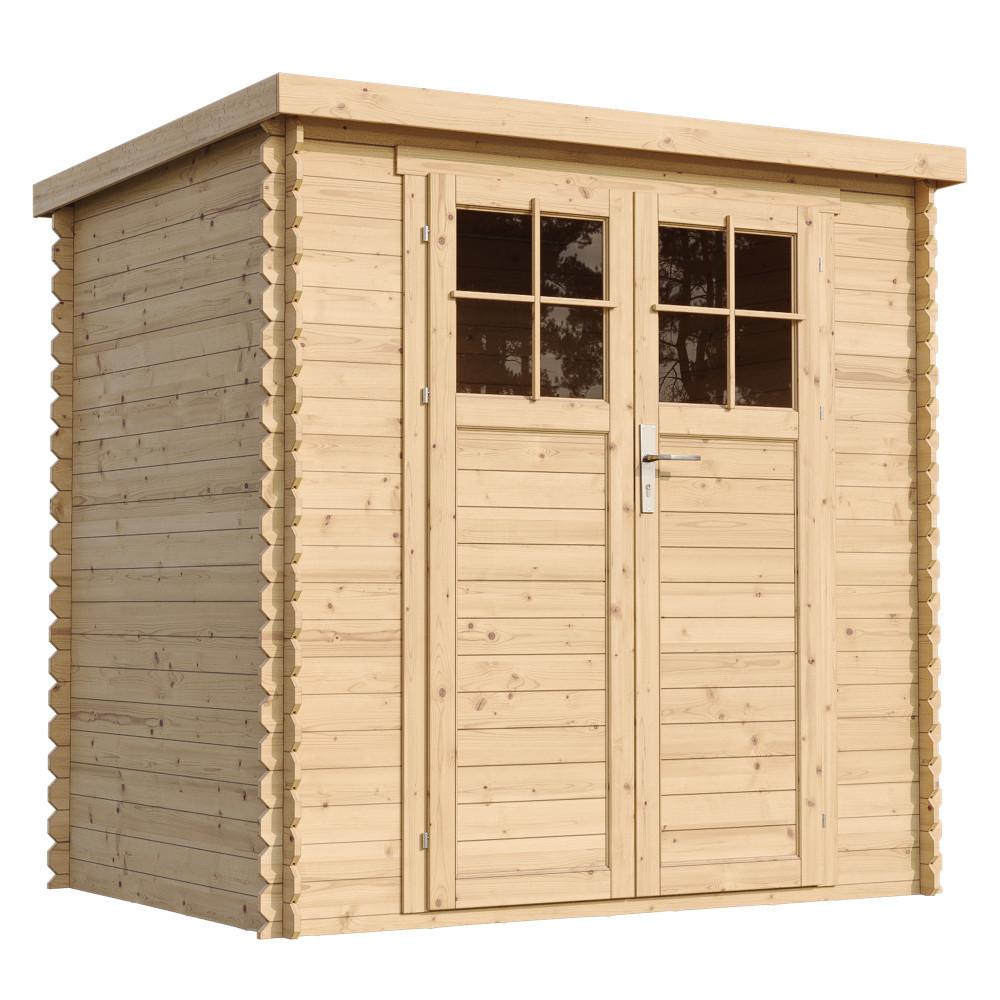 HOLZ-GARTENHAUS mit hochwertige abschließbare Tür - 2,22 m2 - M311F - Beige, Holz (204/200/142cm) - Timbela