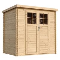 HOLZ-GARTENHAUS mit hochwertige abschließbare Tür - 2,22 m2 - M311F - Beige, Holz (204/200/142cm) - Timbela