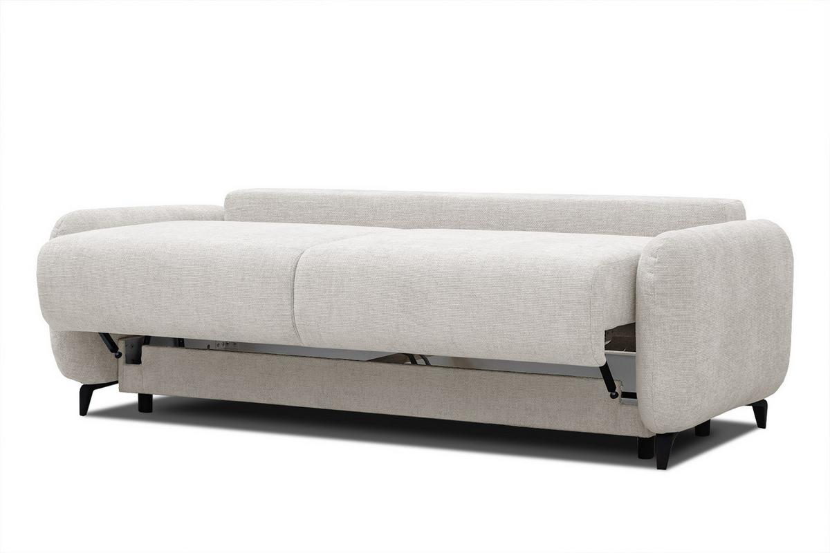 SOFA DRAKE 3-Sitzer mit Schlaffunktion, ecru - Ecru/Braun, Holz/Textil (232/90/107cm) - Wozimo