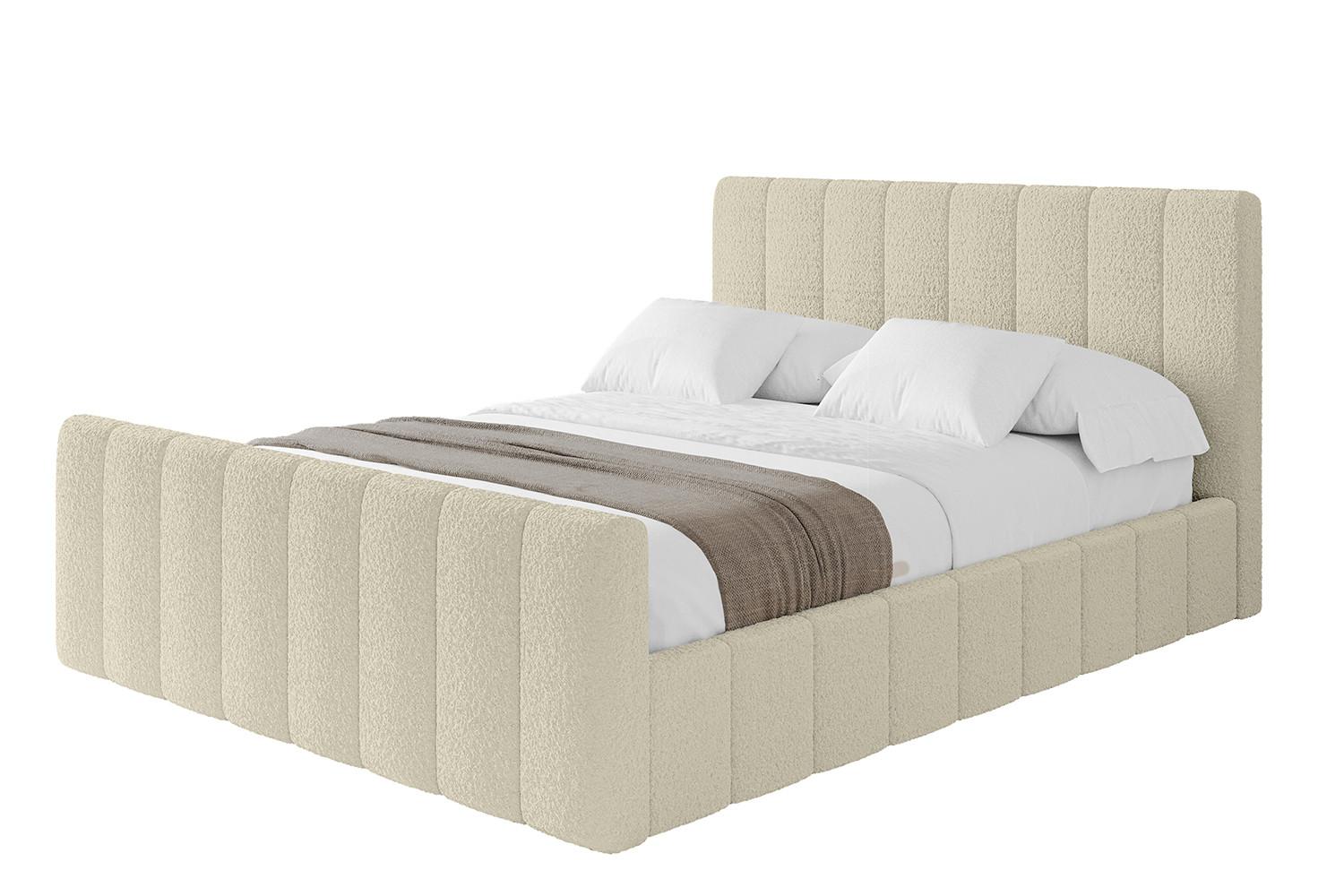 POLSTERBETT mit Bettkasten, Fußteil und Lattenrost, Boxbett ohne Matratze - FINO-Z 180x200 Beige - Taupe, Holzwerkstoff/Textil (180/200cm) - ALTDECOR