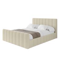 POLSTERBETT mit Bettkasten, Fußteil und Lattenrost, Boxbett ohne Matratze - FINO-Z 180x200 Beige - Taupe, Holzwerkstoff/Textil (180/200cm) - ALTDECOR
