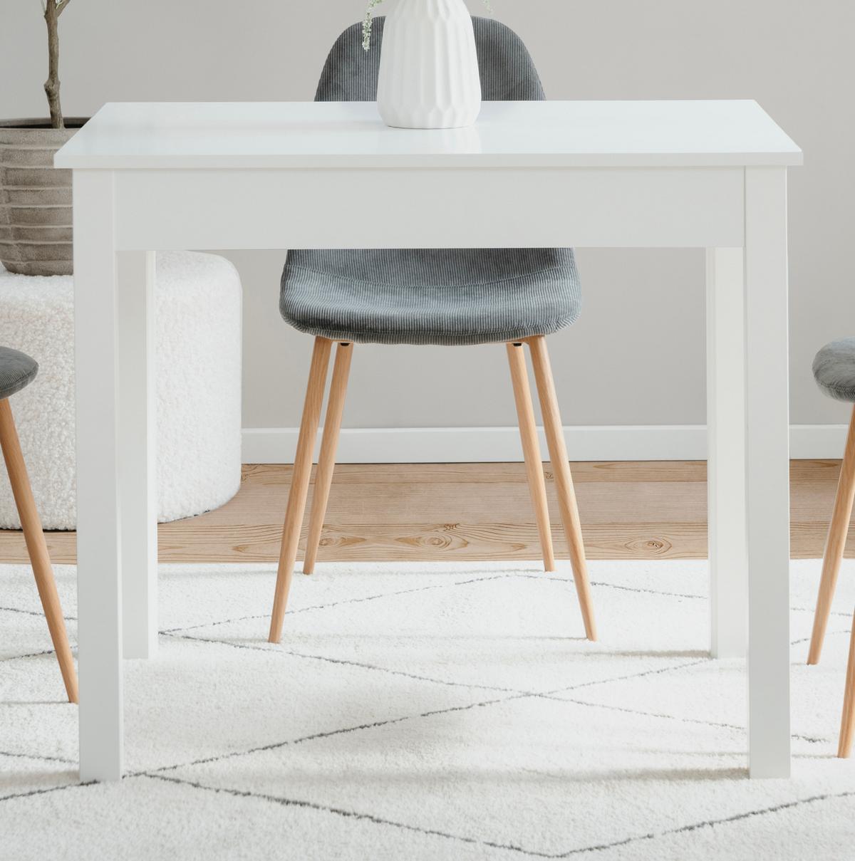 ESSTISCH weiß 90 x 67 cm, Küchentisch in modernem Design - Weiß, Holzwerkstoff/Kunststoff (67/90/76cm) - Furn.Design