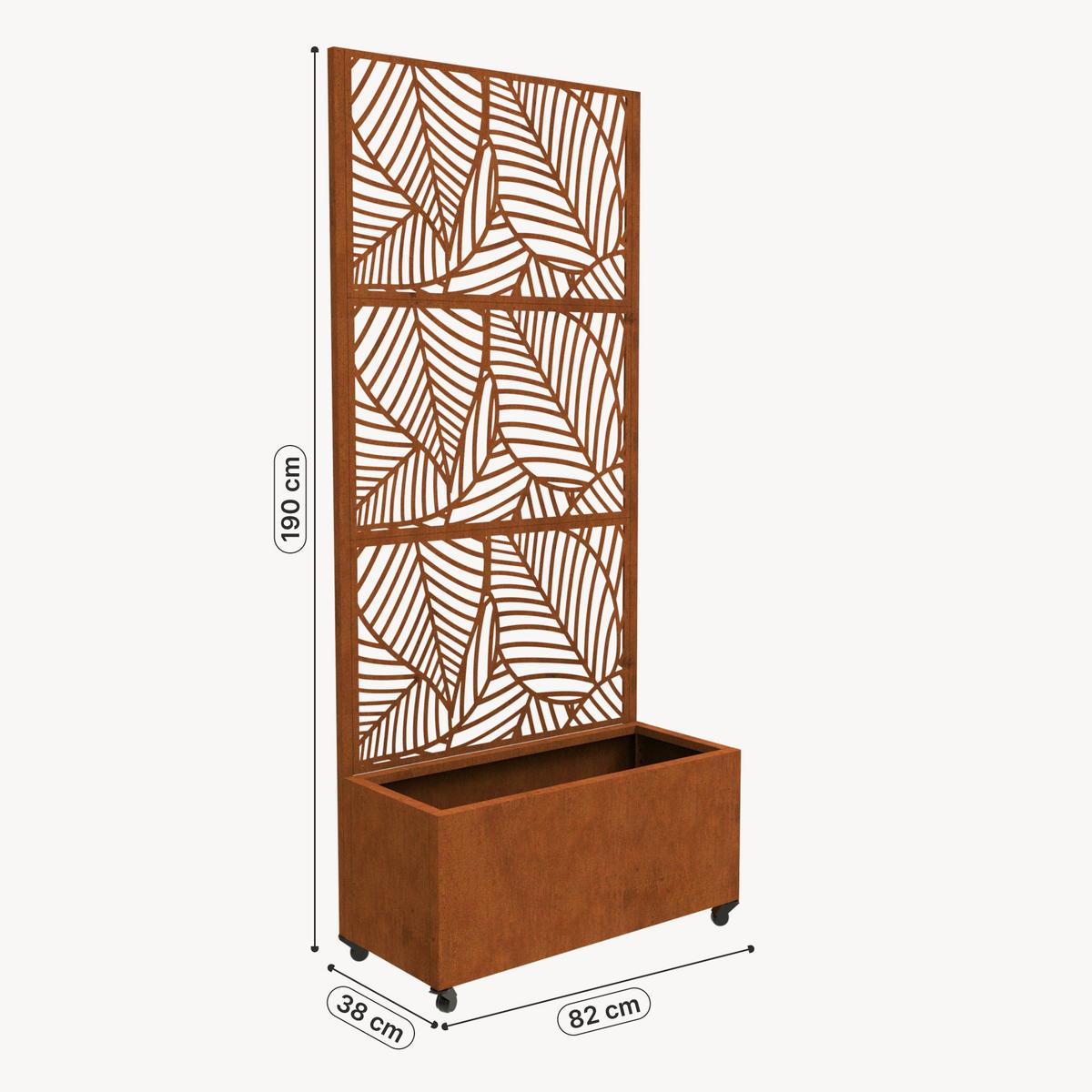BLUMENKASTEN Surnskoki - Rostfarben, Metall (82/190/38cm) - casa.pro