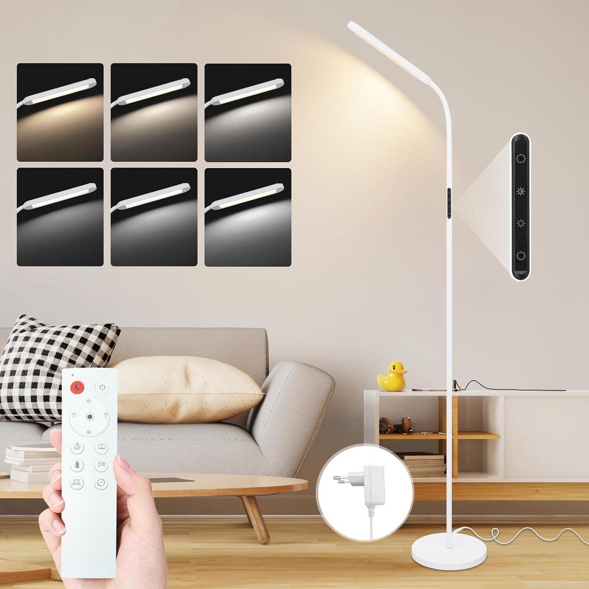 STEHLAMPE Flamar 6.0/137.1/6.0 cm - Weiß, Metall (6/6/137.1cm) - ZMH