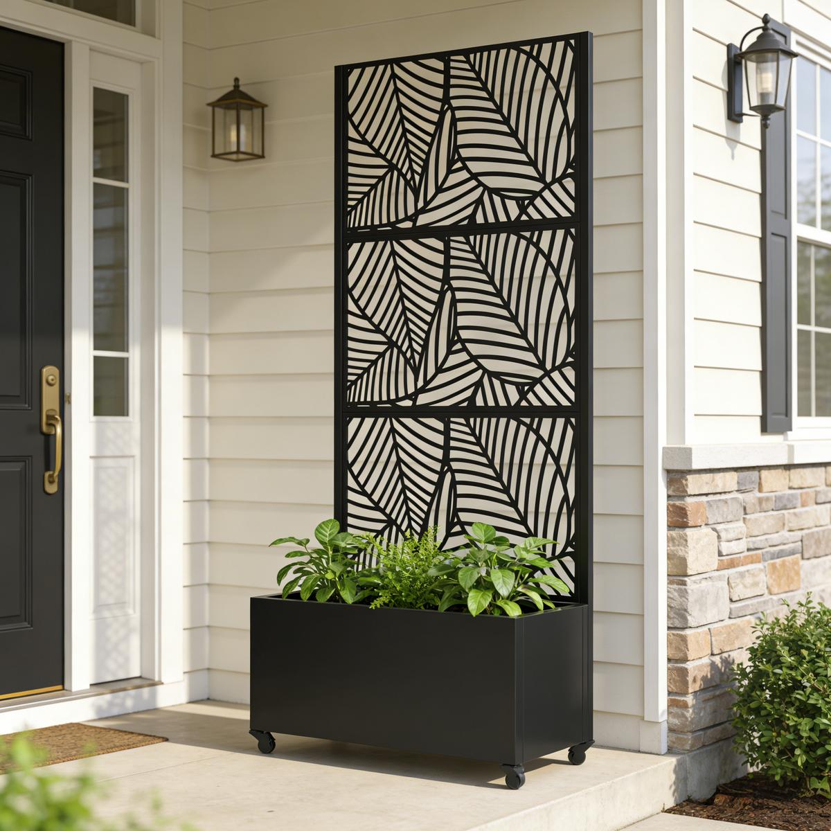 BLUMENKASTEN Surnskoki - Anthrazit, Metall (82/190/38cm) - casa.pro