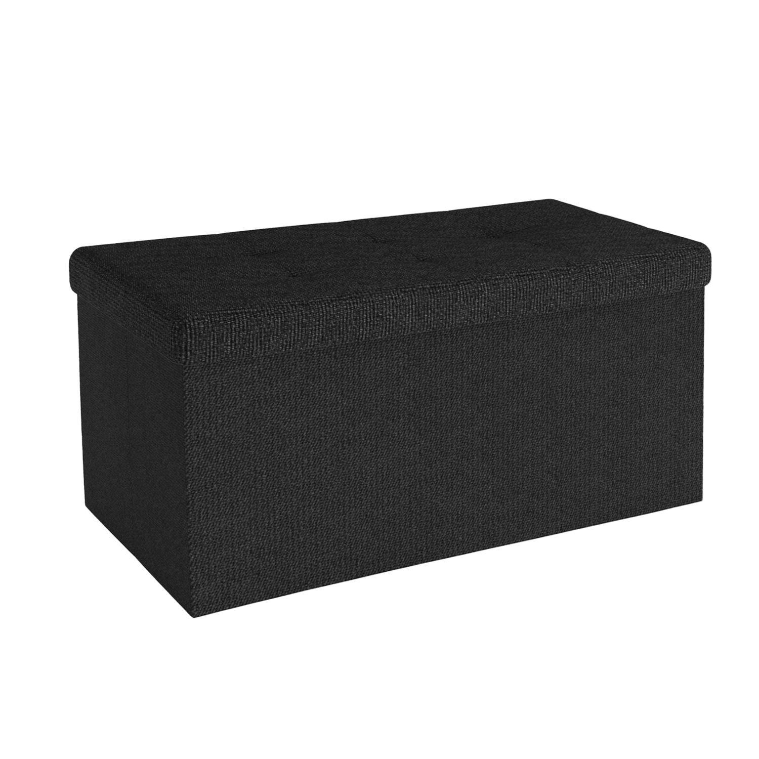 SITZTRUHE Faltbar 76/38/38 cm (Schwarz) - Schwarz, Textil (38/38/76cm) - Intirilife