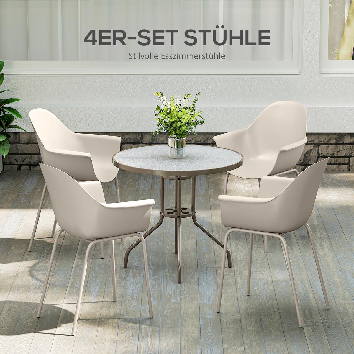 GARTENSTUHL, Stahl, Kunststoff, Grau - Grau, Metall (55/84/59cm) - Outsunny