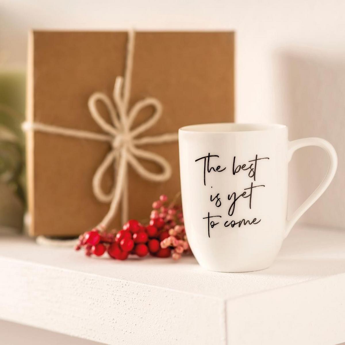 BECHER MIT HENKEL 'THE BEST IS YET TO COME' Statement weiß 290 ml - Weiß, Keramik (0.29L) - Villeroy & Boch