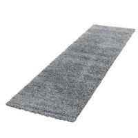 HOCHFLORTEPPICH RHEIN, einfarbig, aus Polypropylen, Hellgrau, 80 x 250 cm - Grau, Textil (250/80cm) - KADIMA DESIGN