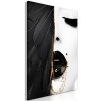 KUNSTDRUCK Schwarz-Weiß 40/60 cm - Goldfarben/Schwarz, Textil (40/60cm) - KUNSTLOFT