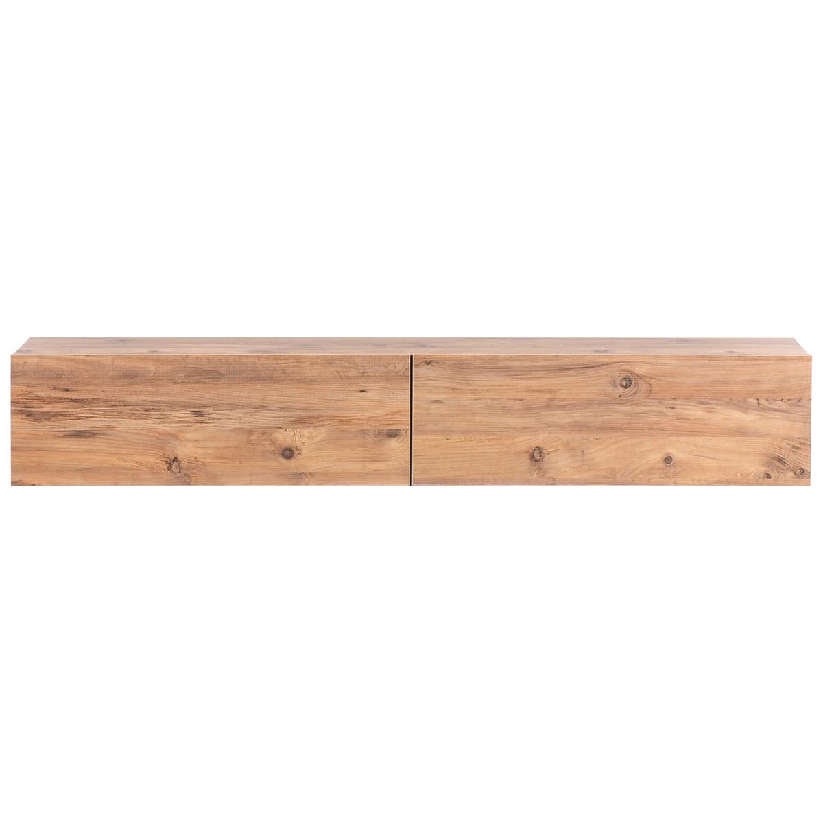 WANDMONTIERTER-TV-SCHRANK Braun Gladstone - Braun, Holzwerkstoff (180/30/32cm) - Beliani