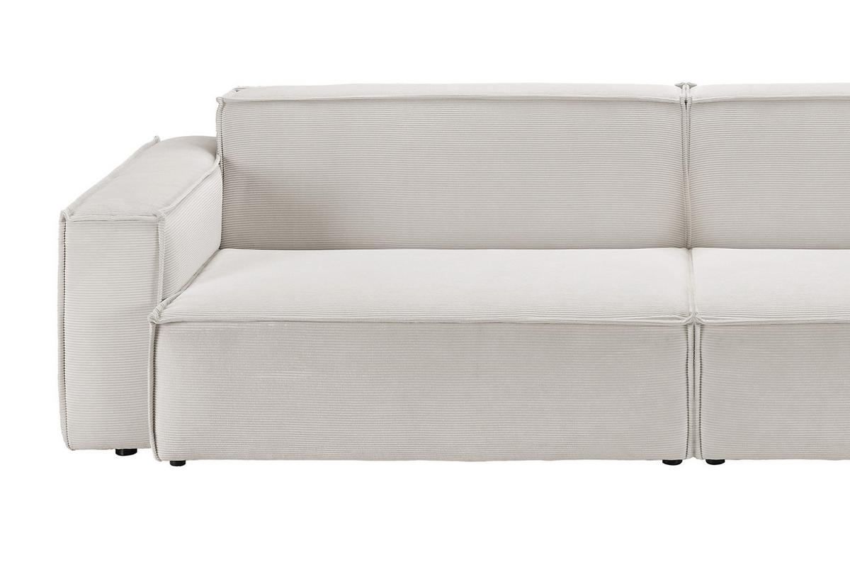 SOFA SAMU Silber Cord - Silberfarben/Schwarz, Textil (236/72/106cm) - KAWOLA