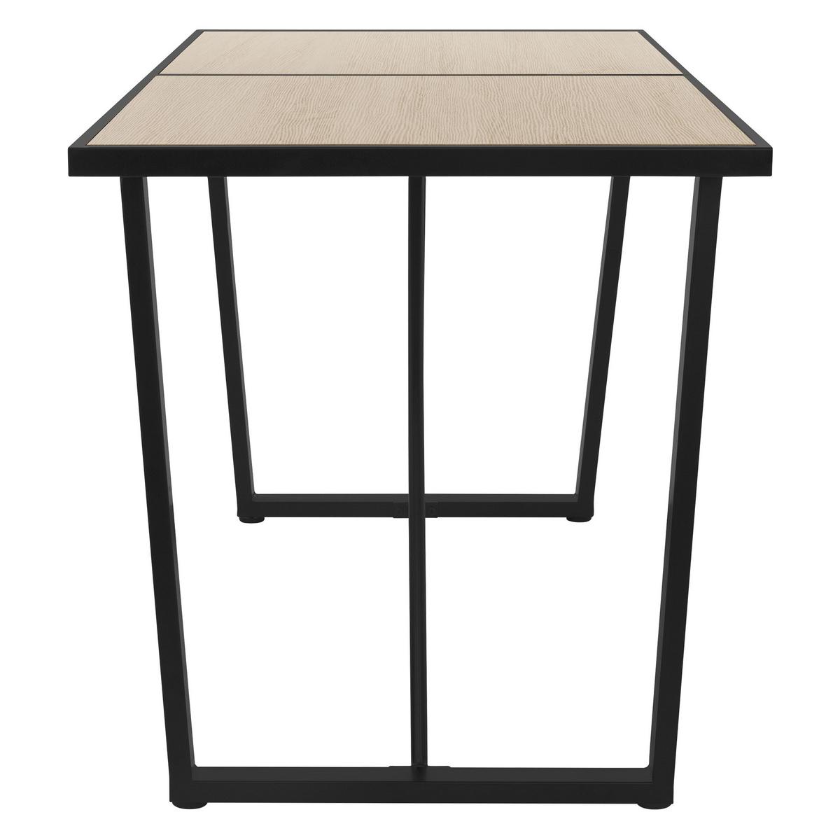 ESSTISCH 140x70x75 cm rechteckig Eiche Optik mit Metallgestell - Braun, Metall (140/70/75cm) - ML-DESIGN