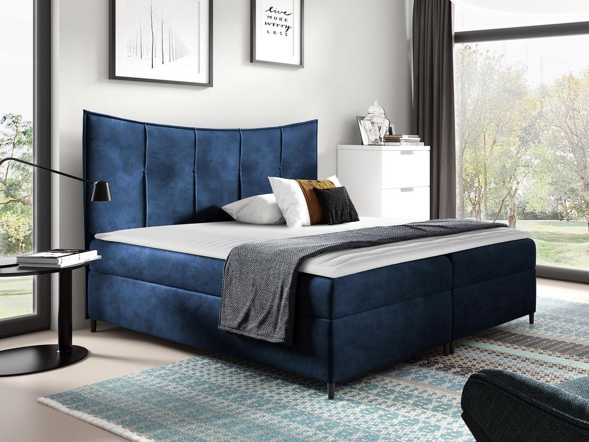 BOXBETT Bergamo - H3 - Blau, Holz (160/200cm) - MIRJAN24