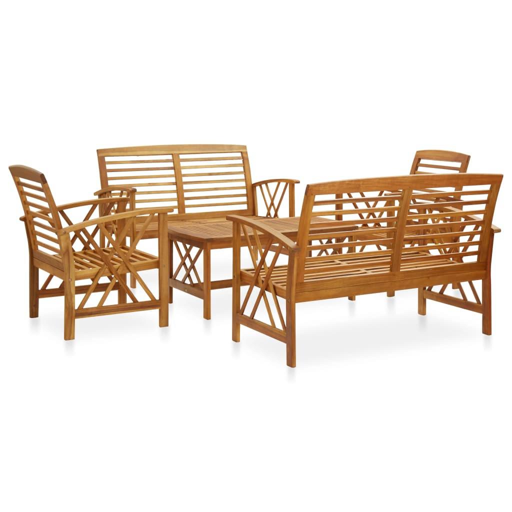 GARTENSET Remaley 5-teilig - Braun, Holzwerkstoff - Nettlife
