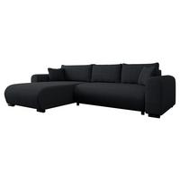 ECKSOFA Merkos Cord - Schwarz, Holz/Textil (285/188cm) - MIRJAN24