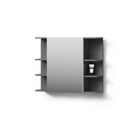 BADSPIEGELSCHRANK Fucino Anthrazit 79.6 x 64 cm - Anthrazit, Holzwerkstoff (79.6/64/21.2cm) - Livinity®
