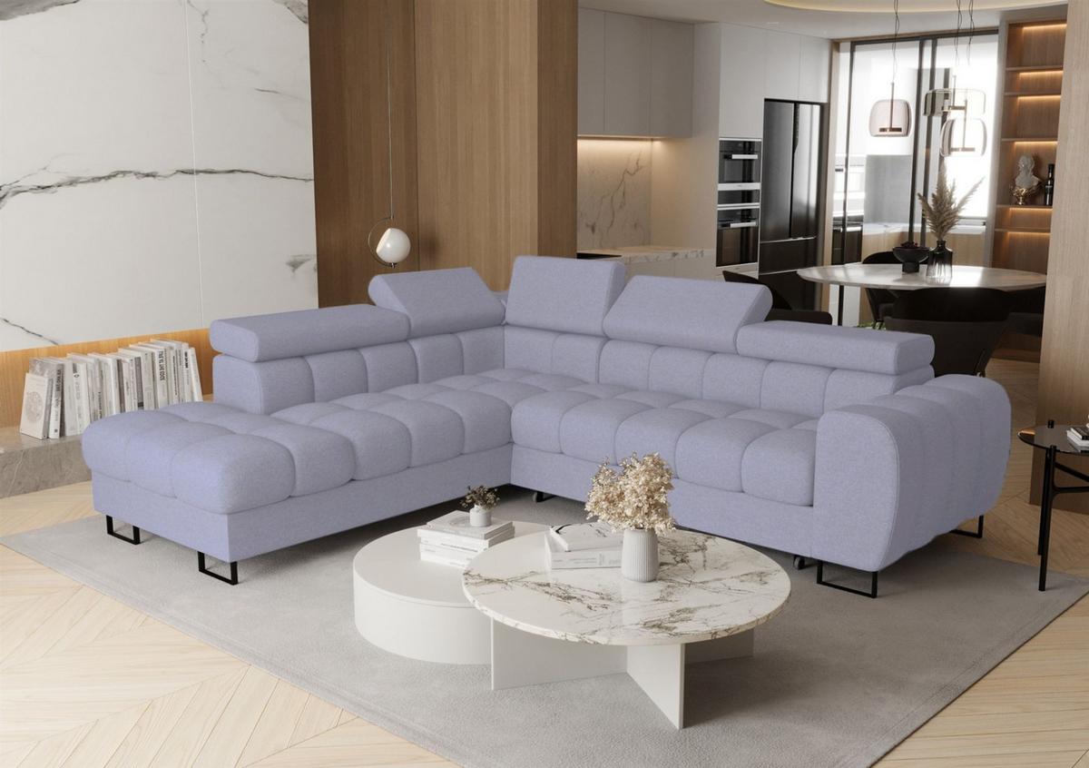 ECKSOFA Bastien Max Mit Schlaffunktion - Blau, Holzwerkstoff/Textil (225/260cm) - Fun Möbel