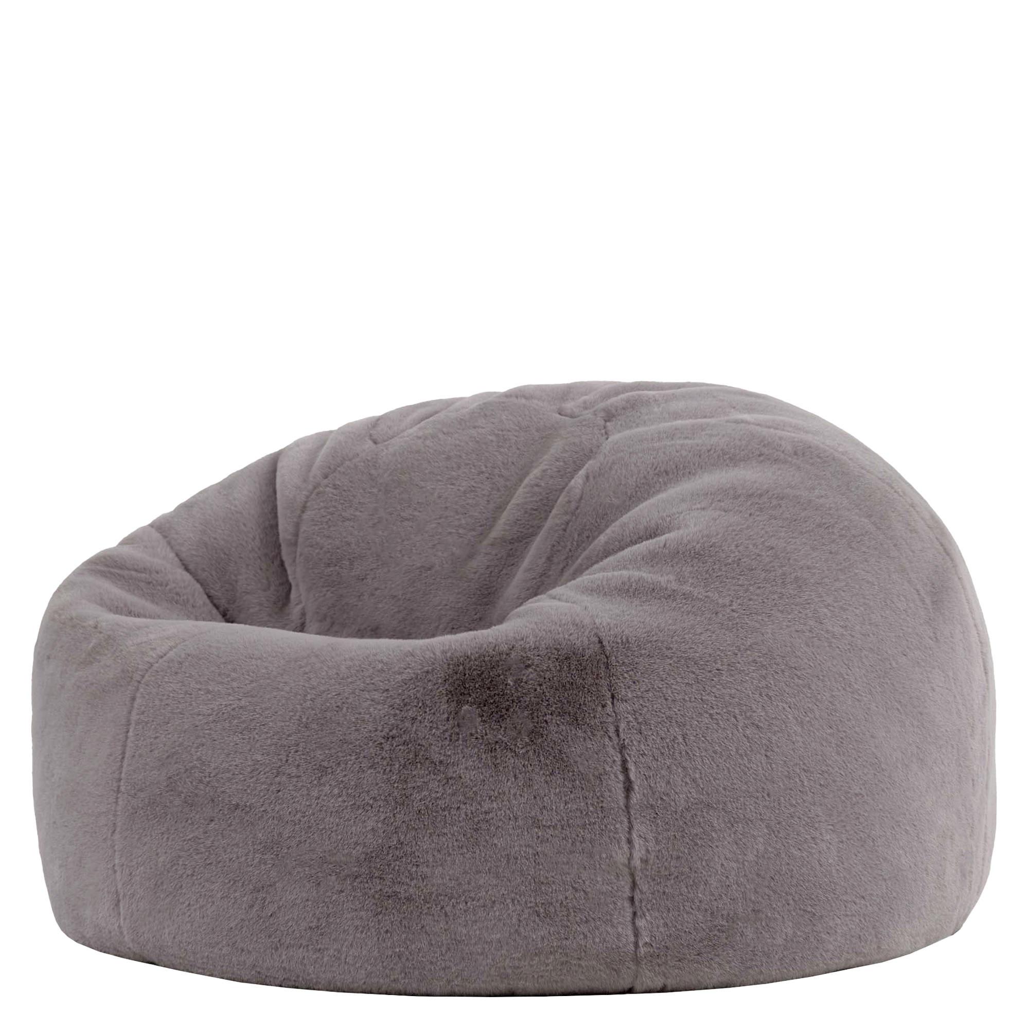 SITZSACK Kingston Kaninchenkunstfell - Grau, Textil (85/50/85cm) - icon