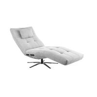 RELAXLIEGE LETICIA Silber Cord Drehbar (360°), Relaxfunktion - Silberfarben/Schwarz, Textil/Metall (82/115/156cm) - KAWOLA