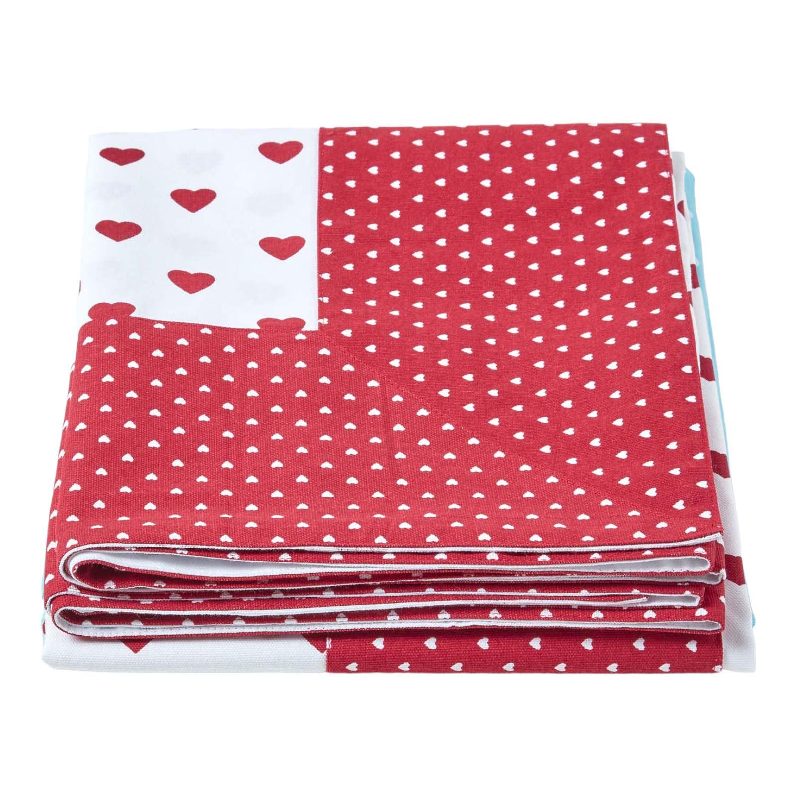 ÜBERWURF 150/200 cm, Herz-Muster, 100% Baumwolle - Rot, Textil (150/200cm) - Homescapes