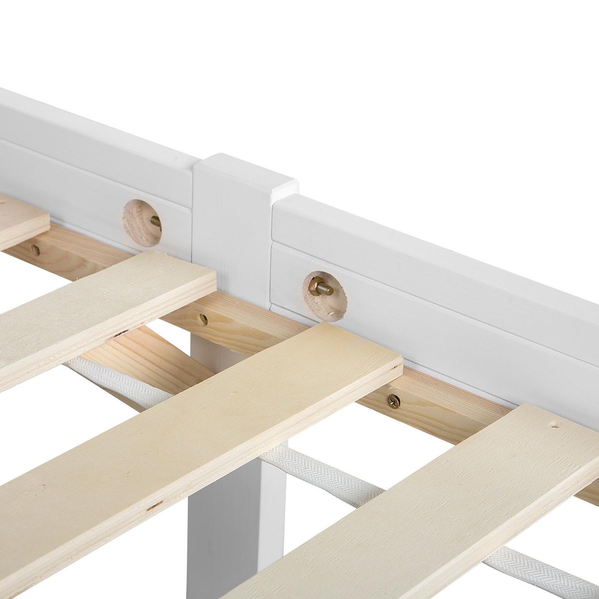 HOLZBETT 140/200cm Weiß Florac - Weiß, Holz (140/200cm) - Beliani